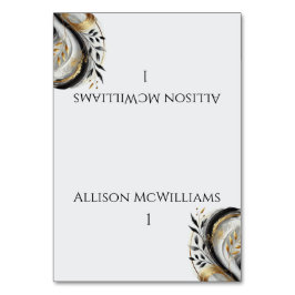 Modern Svart Vit och Guld Bröllop Bordsnummer