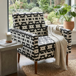 Modern svart-vit Op Art geometrisk abstrakt konst Tyg