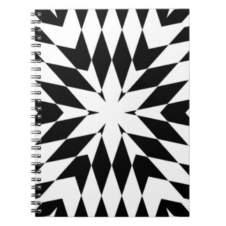 Modern svart-vit optisk illusion geometrisk anteckningsbok