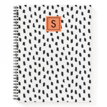 Modern svart-vit penseldrag monogram