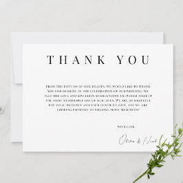 Modern svart-vit personlig tackkort tack kort