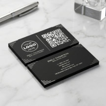 Modern svart-vit QR-kod | Lyx Art Deco