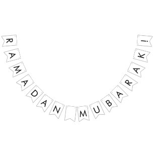 Modern svart-vit Ramadan Mubarak vimpel