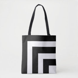 Modern svart-vit-rand-tote Bag Tygkasse