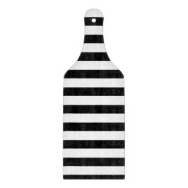 Modern svart-vit-randig glasskärbräda Des