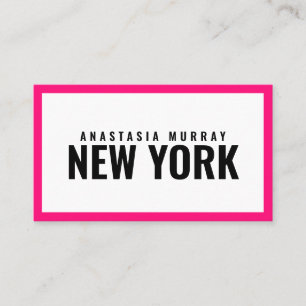 Modern Svart Vit Rosa Minimalistisk Lyxig Boutique Visitkort