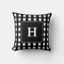 Modern svart-vit rutig monogram