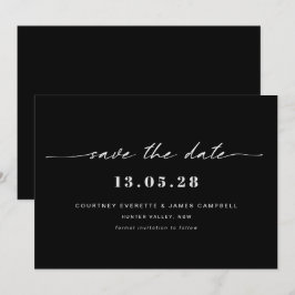 Modern svart-vit save the date-inbjudan inbjudningar