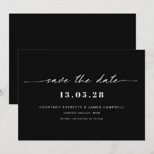 Modern svart-vit save the date-inbjudan inbjudningar