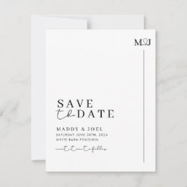 Modern svart vit spara datumet med Photo MADDY