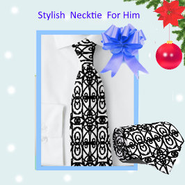 Modern svart-vit Tao-mönster Slips