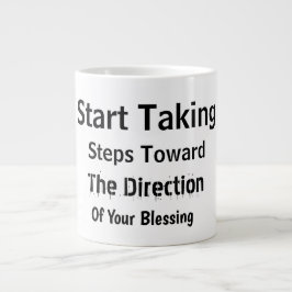 Modern svart & vit Uplifting Daglig Motivation Jumbo Mugg