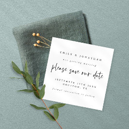 Modern svart vit valfri Färg Bröllop spara datum Inbjudningar