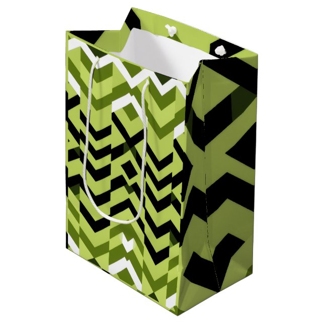 Modern svart-vit wasabi geometrisk skarp konst (Framsidan Vinklad)