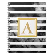 Modern svart-vita Guld-Glitter-monogramtrend