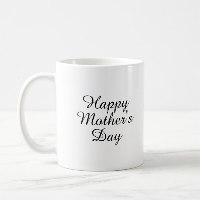 modern svart-vita lycklig mors dag kaffemugg (Vänster)