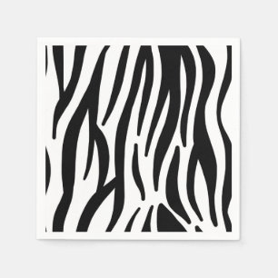 Modern svart-vita zebra ränder mönster pappersservett
