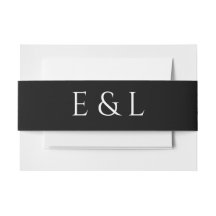 Modern Svart & Vitt Bröllopsinbjudan