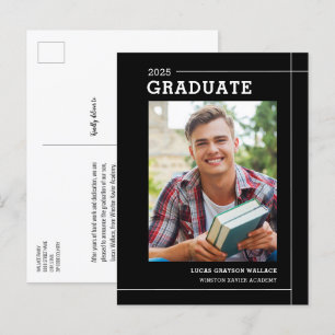 Modern, svart, vitt foto Studenten Meddelande Vykort