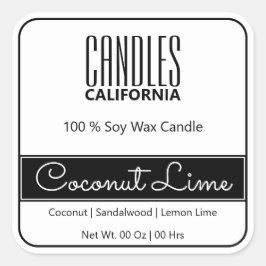 Modern svart, vitt ljus i Gräns Fyrkantigt Klistermärke