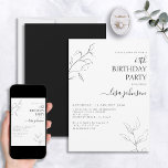 Modern svart, vitt skript, botaniskt 60:e födelsed inbjudningar<br><div class="desc">Inte ditt vanliga 60-årsfirande! Gör ett intryck på dina gäster med det här moderna svartvita skriptet botaniska 60-årsinbjudan. Den bedövande konsten är både känslig och komplicerad, och kombinationen av perfekt och snyggt är elegant som kommer att säkerställa att din speciella dag kommer ut från resten. Och när du anpassar kortet...</div>