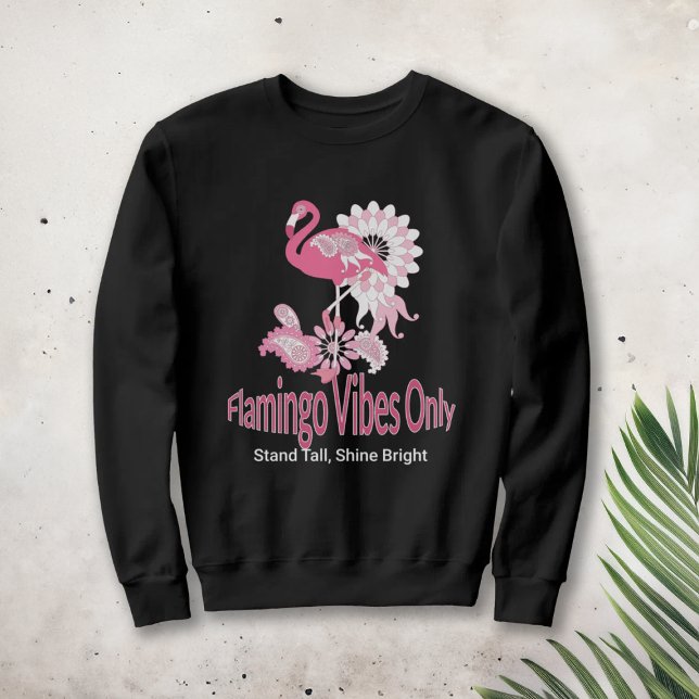 Modern Svart Whimsical Tropisk Fågel Rosa Flamingo T Shirt (Skapare uppladdad)