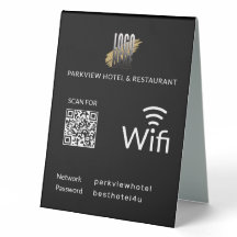 Modern svart WiFi QR-kod med din Logotyp