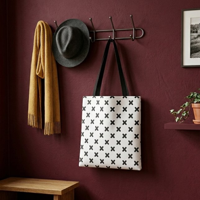 Modern svarta kor enkla shopping bag tygkasse (Skapare uppladdad)