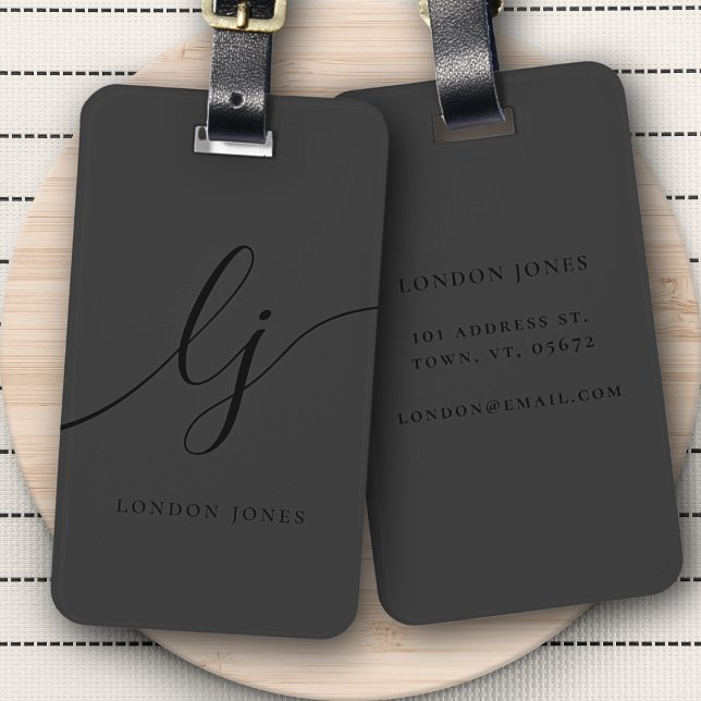 Modern svartfärgad Elegant i Monogram Bagagebricka (Skapare uppladdad)