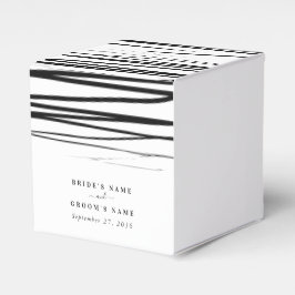 Modern svartvit Abstrakt-bröllopsförmån Presentaskar
