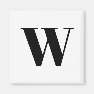 Modern svartvit anpassningsbar, första brev magnet