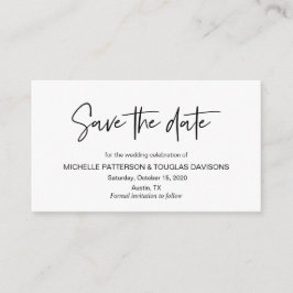 Modern svartvit avslappnad, elegans, Spara datum Tilläggskort