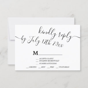 Modern svartvit avslappnad-typografi osa bröllop kort