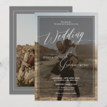 Modern svartvit bröllop-skript 2 foton