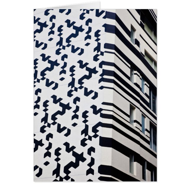 Modern svartvit byggnad i Hongkong Hälsningskort (Framsidan)
