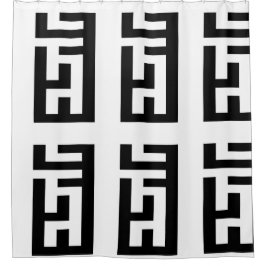 Modern svartvit duschgardin