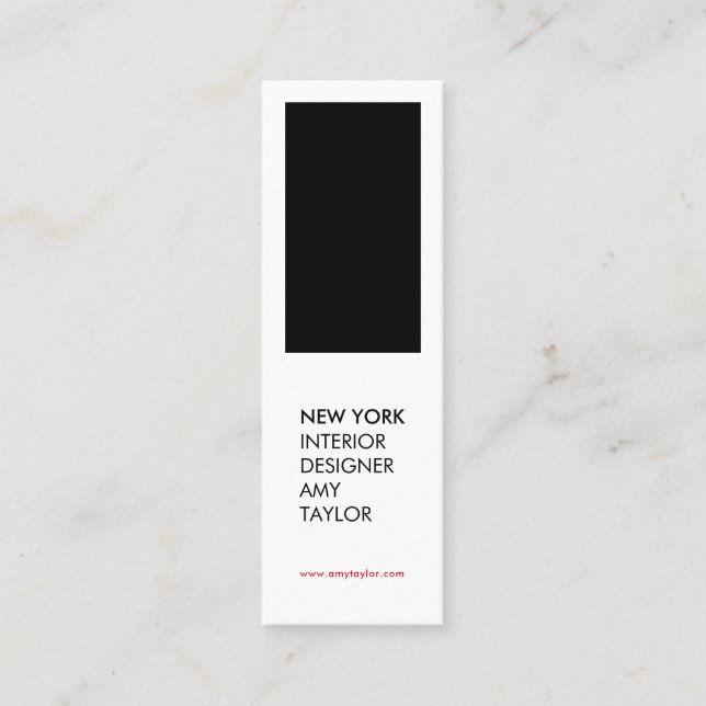 Modern svartvit elegant - minimal designer mini visitkort (Framsida)