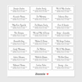 Modern svartvit enskild gäst-adressetiketter klistermärken