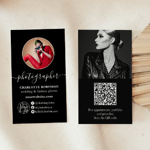 Modern svartvit foto med fyrkantig logotyp visitkort