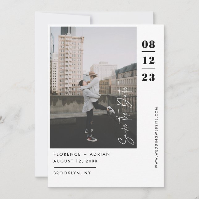 Modern svartvit foto spara datumet (Framsida)