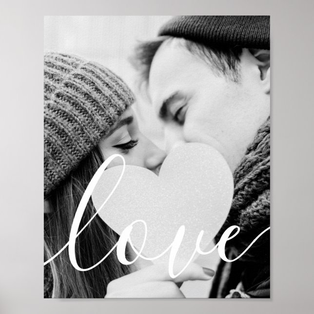 Modern svartvit fotografering med skrivstil poster (Framsidan)