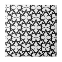 Modern svartvit geometrisk blommigt