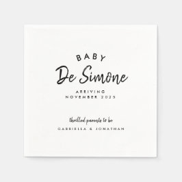 Modern svartvit Gravid - meddelande Pappersservett