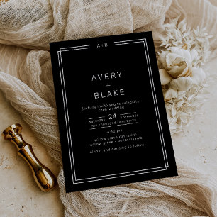 Modern svartvit inbjudan/AVERY Suite Inbjudningar