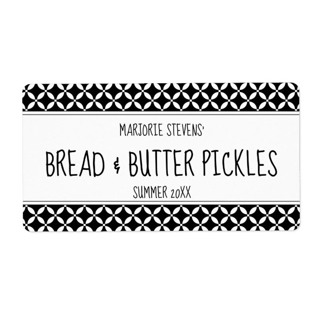 Modern svartvit kanningsetikett fraktsedel (Framsidan)