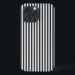 Modern svartvit lodrät rand söt snyggt<br><div class="desc">Det moderna svarta och vita lodrät rand mönster elegant söta snyggt iphone case.</div>