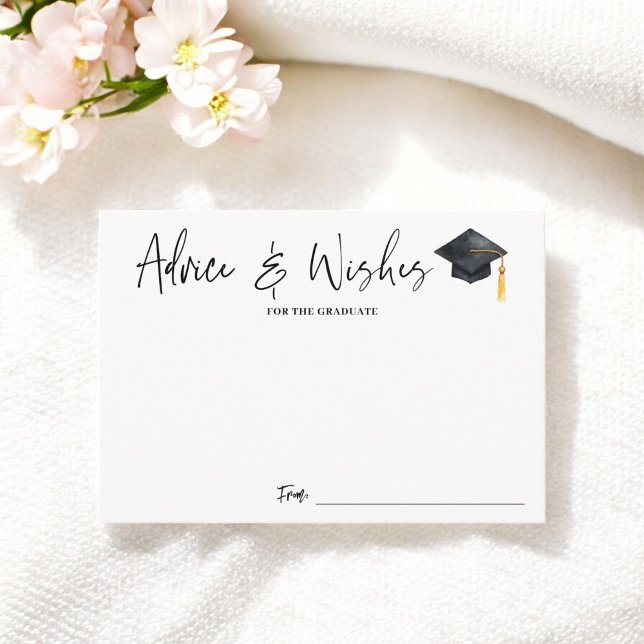 Modern svartvit manusrådgivning önskemål studenten tilläggskort (Modern Black white script advice wishes graduation Enclosure Card)
