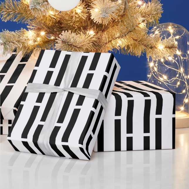 Modern svartvit matris med svartvitt presentpapper (Helgdagar)