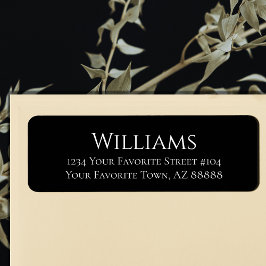 Modern svartvit minimal Returadress Etikett