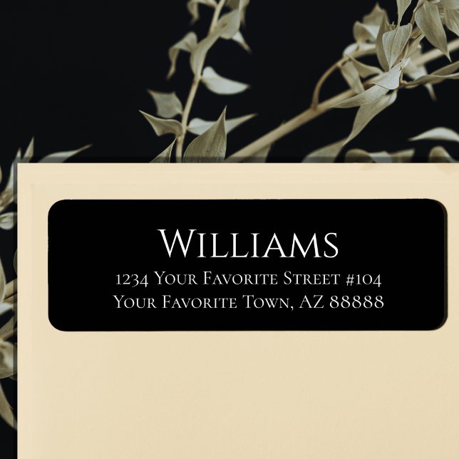 Modern svartvit minimal Returadress Etikett (Skapare uppladdad)